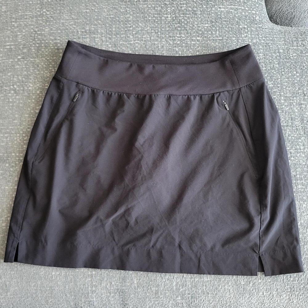Athleta Soho Skort Black Size 6 Women's Athletic Stretch Zip Pocket